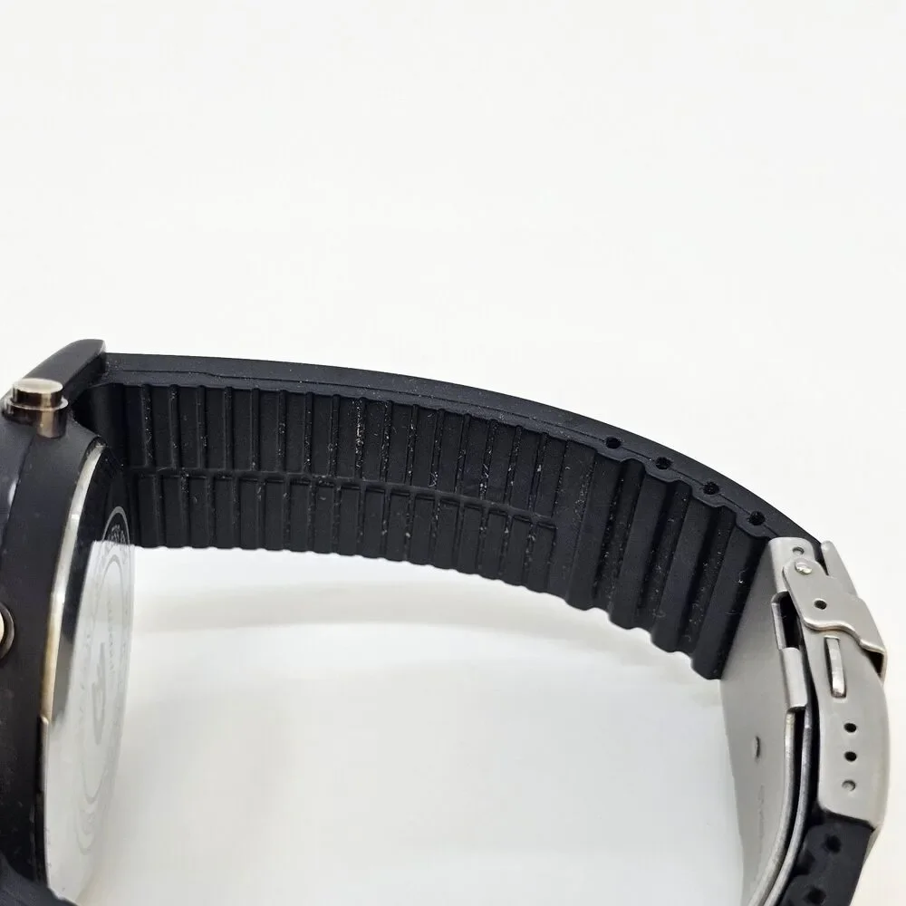 Men CX2 Croton Sport Black Tone Silicone Analog Digital Watch 46MM New Batteries